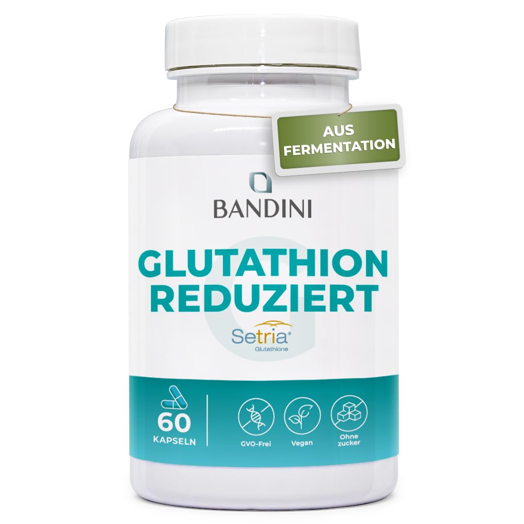 Bandini® L-Glutathione Reduced 250 mg | Glutathione Setria® Tripeptide: Glutamic Acid, Cysteine, Glycine | Antioxidant, Immune System, Liver | GMO-Free | 60 Capsules | 1 Capsule/Day for 2 Months Supply