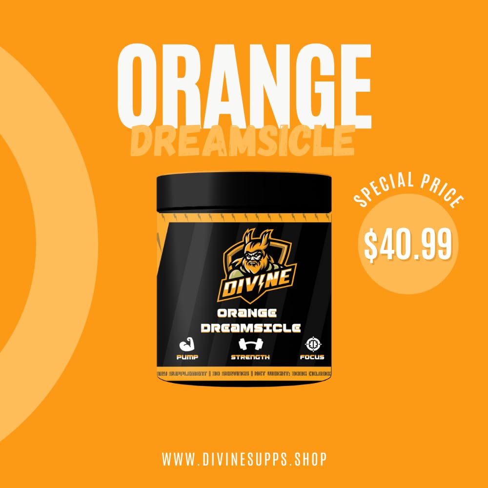 Orange Dreamsicle Pre Workout | The Best Tasting Pre Workout | Intense Increased Endurance, Strength, & Pump | Powder Pre Workout | 300mg Caffeine, 30 Servings