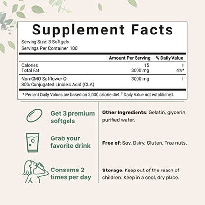 Micro Ingredients CLA Supplements 3000mg Per Serving | 300 Softgels, Made with 80% Micro IngredientsBuy Supplements Australia