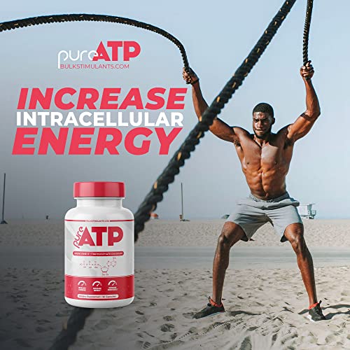 Pure ATP Capsules, Adenosine Triphosphate - Increase Energy, Endurance, Strength, Recovery & Muscle Pump, Faster Than Creatine HMB & Nitric Oxide, Natural Pre Workout Supplement - 90 Count