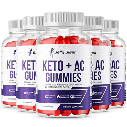 (5 Pack) Belly Blast Keto + ACV Gummies, Belly Blaster Keto Plus Advanced Weight Loss