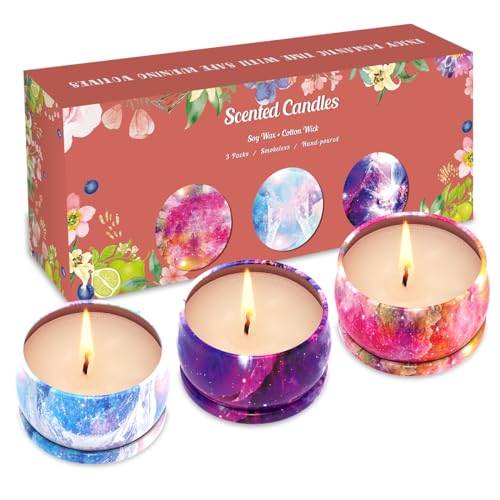 Scented Candles Gift Set, 3 Pack Soy Candles Gift Set Candles for Home Scented, Gifts for Women Men