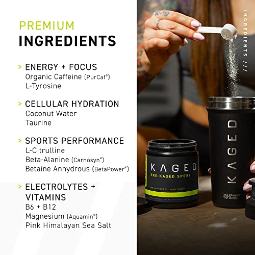 Kaged Pre Sport & Creatine Monohydrate Bundle | Glacier Grape Pre + Unflavored Creatine | Energy, Endurance, & Strength Gains | Hydration Support | Banned Substance-Free | Premium Stack