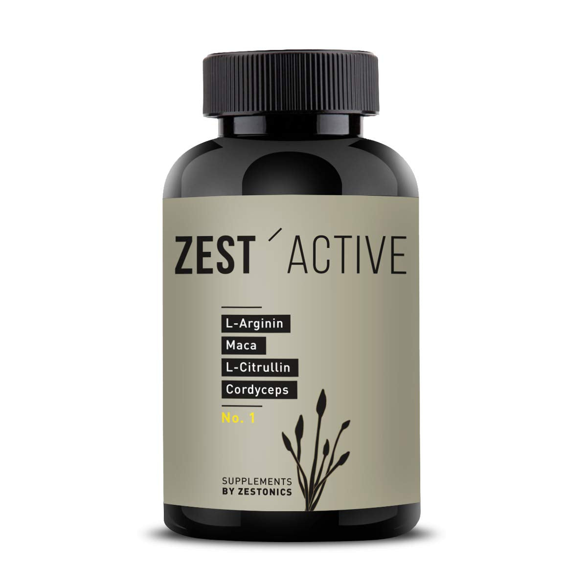 Zest'Active L-Arginine Base, L-Citrulline, Maca, Cordyceps - 120 Capsules