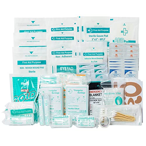 General Medi 160 Piece First Aid Kit Bag Refill Kit - Includes Eyewash, Instant Cold Pack