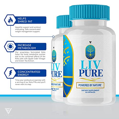 (5 Pack) Liv Pure Pills, Livpure Liver Detox Cleanse Management Capsules Advanced Formula FyvusBuy Supplements Australia