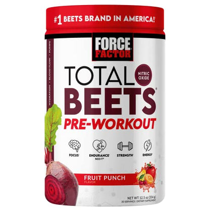 FORCE FACTOR Total Beets Pre-Workout Powder to Boost Energy & Endurance, Increase