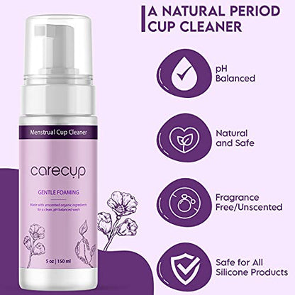 CareCup Menstrual Cup Cleaner - Unscented Foaming Sterilizer Wash for Silicone Period discs - Wipes Clean CareCupBuy Supplements Australia