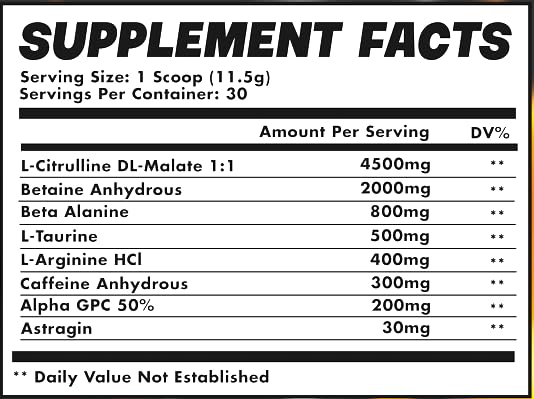 Orange Dreamsicle Pre Workout | The Best Tasting Pre Workout | Intense Increased Endurance, Strength, & Pump | Powder Pre Workout | 300mg Caffeine, 30 Servings
