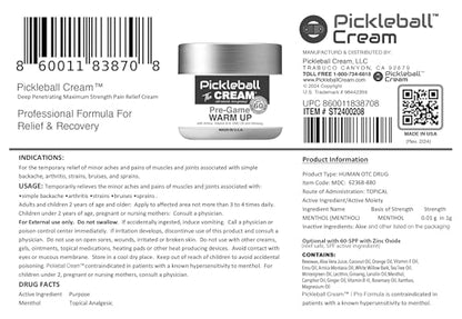 Pickleball Cream PRE-Game Warm UP SPF 60 Joint & Muscle Therapy Cream Grip Strength Pickleball Paddle Control Accurate Ball Shots Joints Muscles Metabolism Oxygen Pain Prevention Maximum Performance Pickleball CreamBuy Supplements Australia
