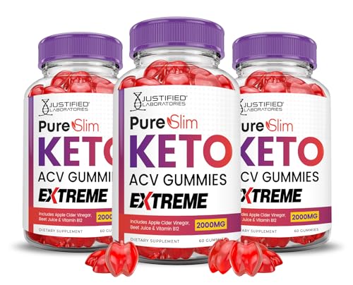 (3 Pack) Pure Slim Keto ACV Gummies Extreme 2000MG PureSlim Keto Gummies Advanced