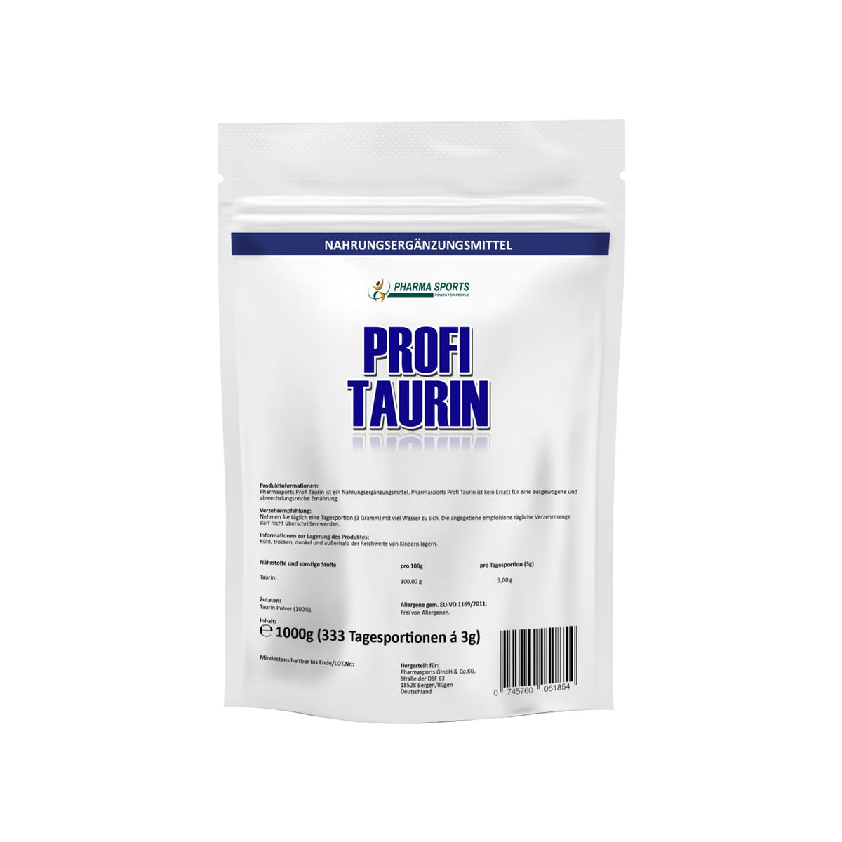 1 kg L-taurine, pure powder, 1000 g pure amino acid, performance enhancement, muscle building