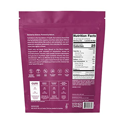 Cure Hydrating Plant Based Electrolyte Mix | FSA & HSA Eligible | Powder for Dehydration Cure HydrationBuy Supplements Australia