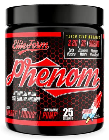 Elite Form: Phenom Preworkout, Bomb Pop Flavor