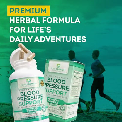 PurePremium Blood Pressure Support Supplement with Hawthorn, Hibiscus & Garlic Extract PurePremium SupplementsBuy Supplements Australia