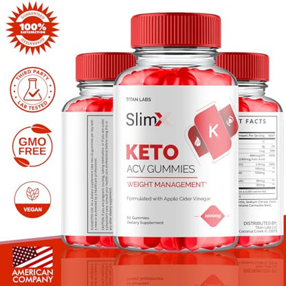 (3 Pack) SlimX Keto ACV Gummies, SlimX Keto ACV Advanced Weight Loss 1000MG Apple Titan LabsBuy Supplements Australia
