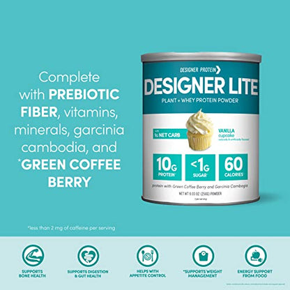 Designer Wellness, Designer Lite, Low Calorie Natural Protein, Prebiotic Fiber, Key Vitamins Designer ProteinBuy Supplements Australia