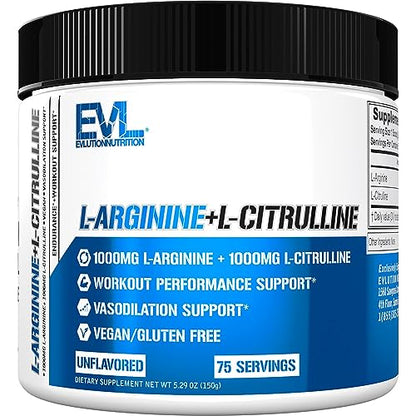 Evlution Nutrition L-Arginine + L-Citrulline - Endurance + Workout Performance 