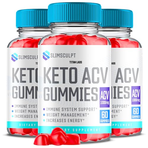 (3 Pack) Slimsculpt Keto ACV Gummies, Slim Sculpt Keto ACV Gummies Advanced Weight Loss 1000MG