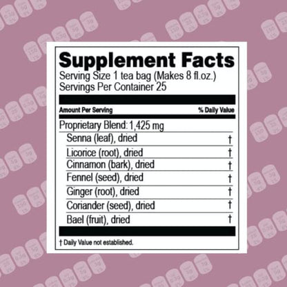 Hyleys Colon Cleanse Tea Blackberry Flavor - 50 Tea Bags (1 Pack) HYLEYSBuy Supplements Australia