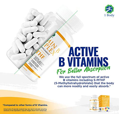 1 Body Vitamin B Complex – 5-MTHF Folate with B1, B2, B5, B6