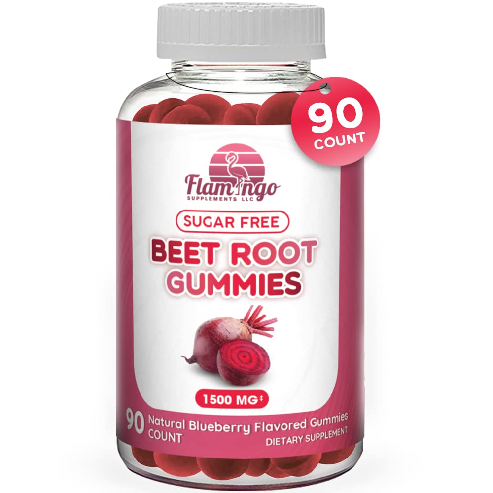 Sugar Free Nitric Oxide Beet Root Gummies (1500 mg)- Beet Root Chewables for Athletic