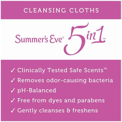 Summer's Eve Feminine Cleansing Cloths | Sensitive Skin | 16 Each | Pack of 2 Pink RhymeBuy Supplements Australia