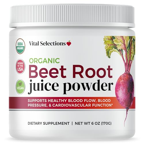 Vital Selections 100% Organic Beet Root Juice Powder, Highest Purity and Potency