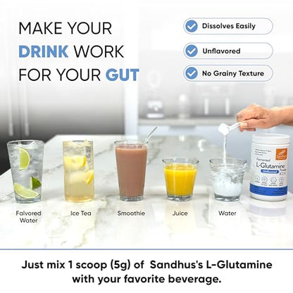 Sandhu's L-Glutamine - 100 Servings -Made in USA -500 Gram- Non-GMO- Amino Sandhu'sBuy Supplements Australia
