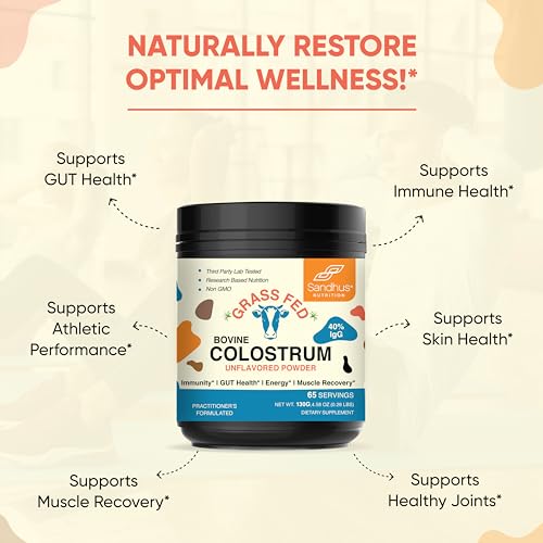 Sandhu's Pure Bovine Colostrum Powder Supplement for Humans |40% IgG Highly Sandhu'sBuy Supplements Australia