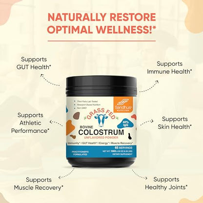 Sandhu's Pure Bovine Colostrum Powder Supplement for Humans |40% IgG Highly Sandhu'sBuy Supplements Australia