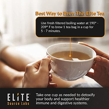 Elite Detox Tea: Natural Organic 7-Herbal Blend for Gentle Cleansing as Needed. Bloating Tea Elite Source LabsBuy Supplements Australia