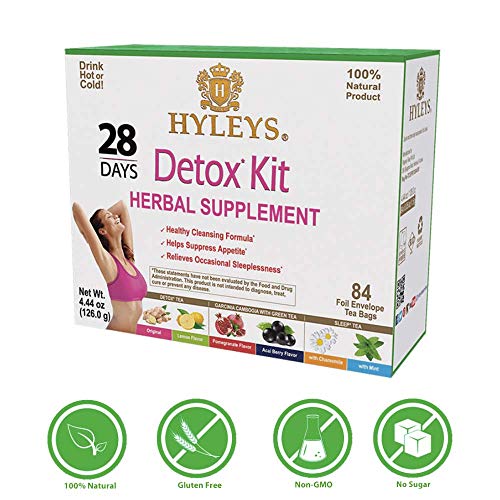 Hyleys Detox Tea for Cleanse - 28 Day Kit - 84 Tea Bags - Gift Gift For Mom For Mom HYLEYSBuy Supplements Australia
