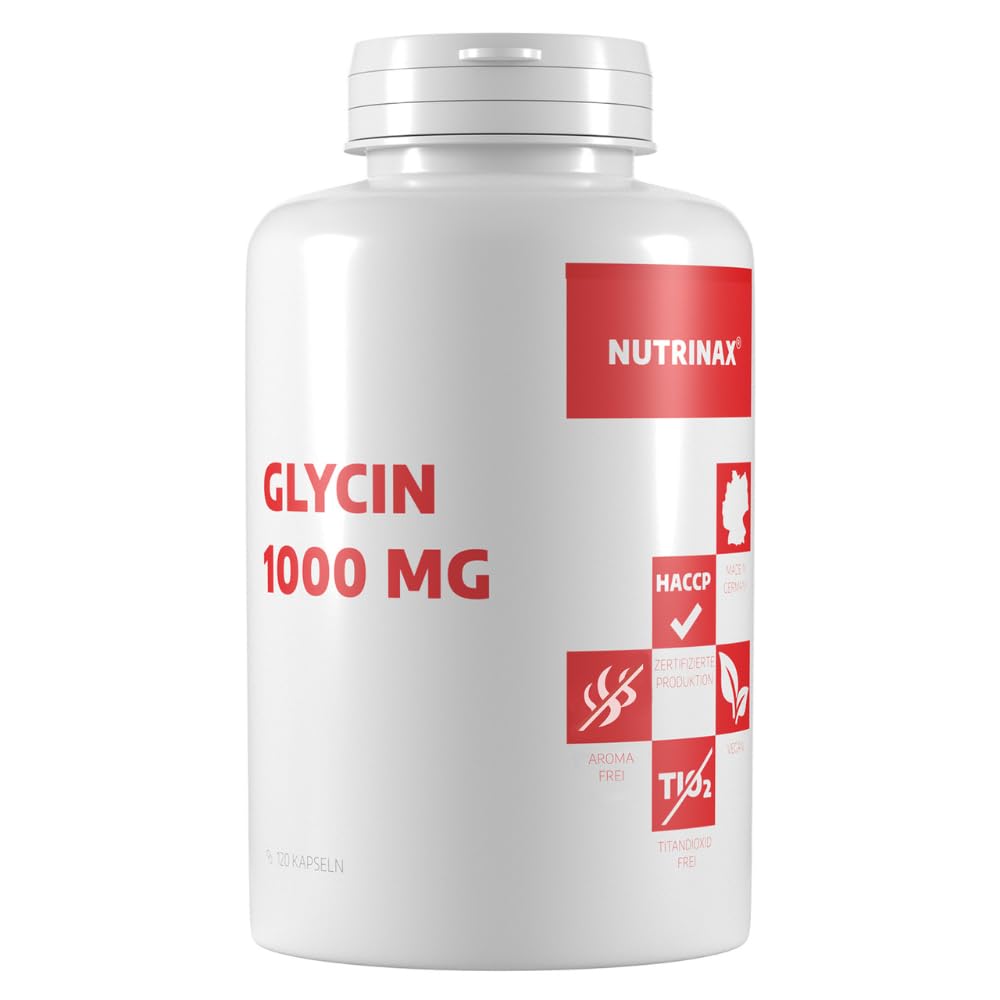 Glycine Capsules 1000 mg 120 Capsules | Amino acid glycine, vegan, no additives, high quality