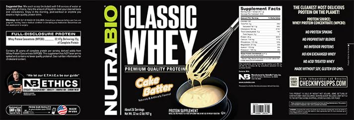 NutraBio Classic Whey Protein Powder- 25G Protein Per Scoop - Full-Spectrum Amino NutraBioBuy Supplements Australia