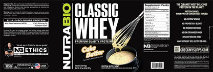 NutraBio Classic Whey Protein Powder- 25G Protein Per Scoop - Full-Spectrum Amino NutraBioBuy Supplements Australia