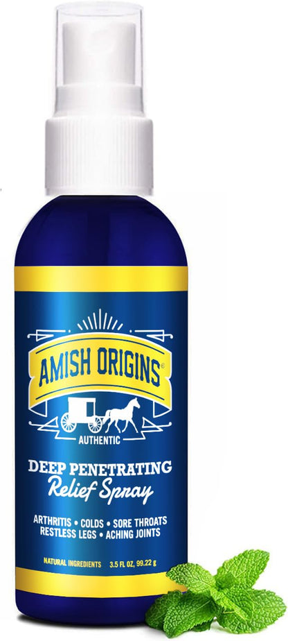 Amish Origins Deep Penetrating Pain Relief Liquid Spray - Fast-Acting, Natural Relief for Muscle Aches, Joint Pain, and Stiffness - 3.5 oz Spray Bottle Amish OriginsBuy Supplements Australia