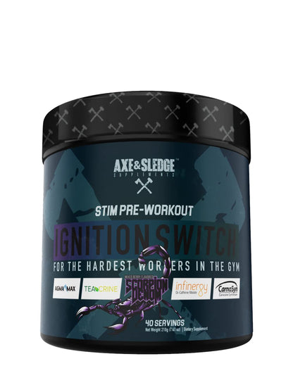 Ignition Switch Pre-Workout with CarnoSyn, TeaCrine, Infinergy, and AgmaMax, Long Lasting