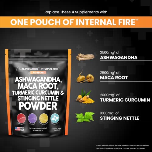 4in1 Ashwagandha Maca Root Powder Supplement with Turmeric Stinging