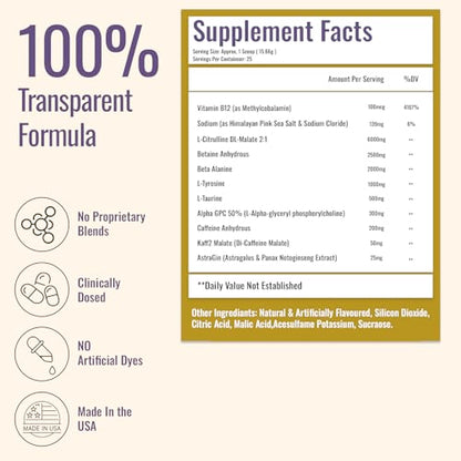 Forze Pre Workout Powder, Beta Alanine, L-Taurine & Dual-Source Caffeine for Sustained Energy. Himalayan Pink Salt, Betaine Anhydrous & L-Citrulline for Pump. No Useless Filler - 14.3 oz (Old Glory)