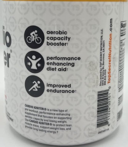 Top Secret Nutrition Cardio Igniter Pre-Workout Supplement with Beta-Alanine, L-Carnitine, and Red Beet Extract, 6.35 oz. (180g), (30 Servings) Fruit Punch