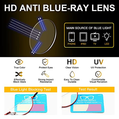 Yiwaeye 3 Pack Half Moon Reading Glasses Anti Blue Light UV, Half Frame Semi Lens Slim YiwaeyeBuy Supplements Australia