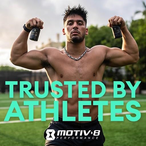 Motiv-8 Non Stim Pre-Workout, Boost Energy and Focus, Improve Workouts, Enhances Mood, Increases Pump, No Crash, No Jitters (30 Servings, Strawberry Kiwi)