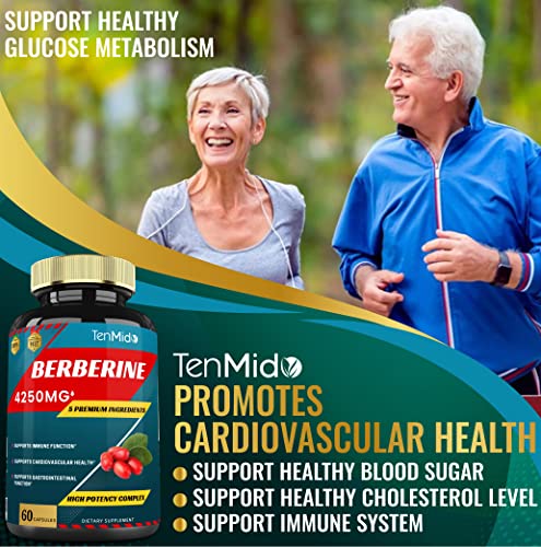 Berberine Extract Capsules 4250mg, 2 Months Supply & Ceylon, Milk Thistle, Turmeric TenmidoBuy Supplements Australia