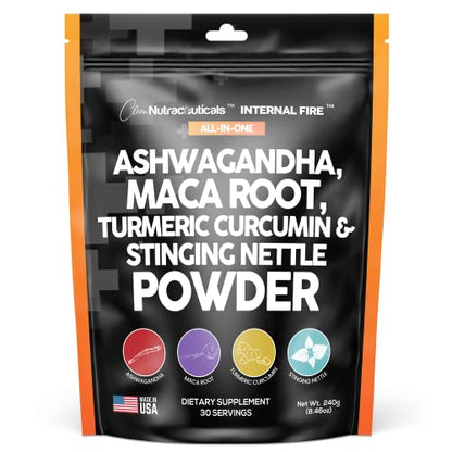 4in1 Ashwagandha Maca Root Powder Supplement with Turmeric Stinging