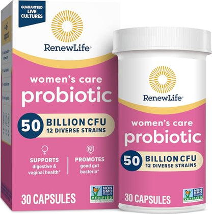 Renew Life Women's Probiotic Capsules, 50 Billion CFU Guaranteed, Supports Vaginal, Urinary
