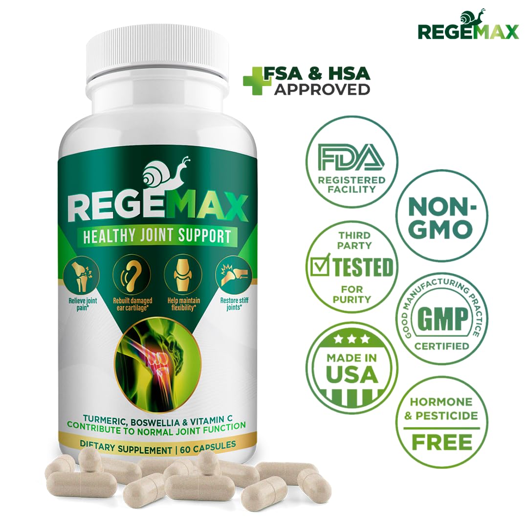AURA VITAMINS REGEMAX regenerates and Helps Alleviate Joint discomfort Supplement, Snail Protein, Boswellia Serrata, and Turmeric – 60 Caps. (2) AURA VITAMINSBuy Supplements Australia